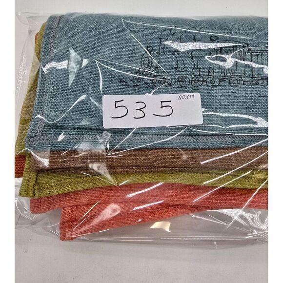 Set Of 5 Happy Valley Linen Tea Towels With Train & Tea Quotes In Assorted Color - Picture 8 of 8